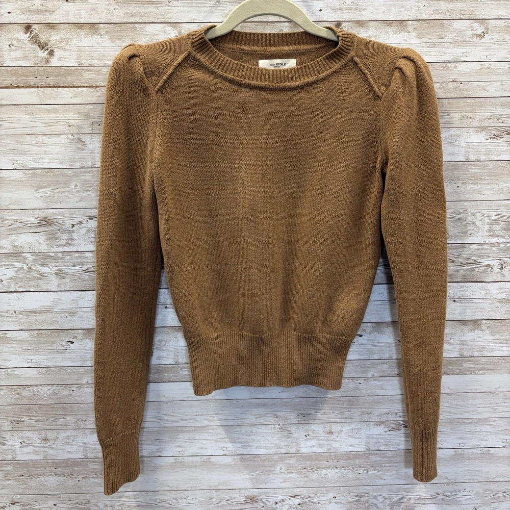 Isabel Etoile Marant Womens 34 Sweater Cropped Brown Mocha Wool/Cotton Blend - Picture 2 of 11